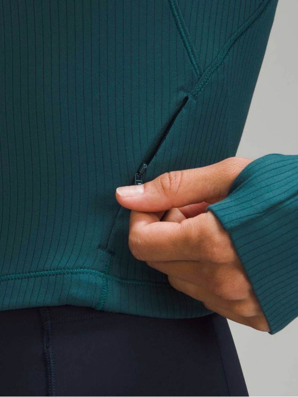 Lululemon Its Rulu Run Ribbed Cropped Half Zip - Picture 3 of 6